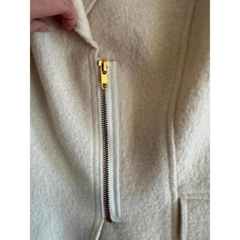 Stylish Cache Cream Wool Blend Jacket - Size M - Picture 3 of 5